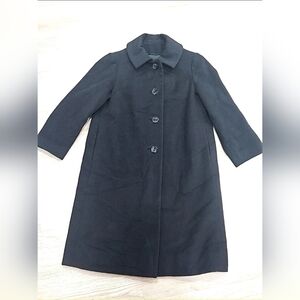 Crombie Women's Winter Coat Black Fits A 2 Or Small Wool Cashmere Vintage
